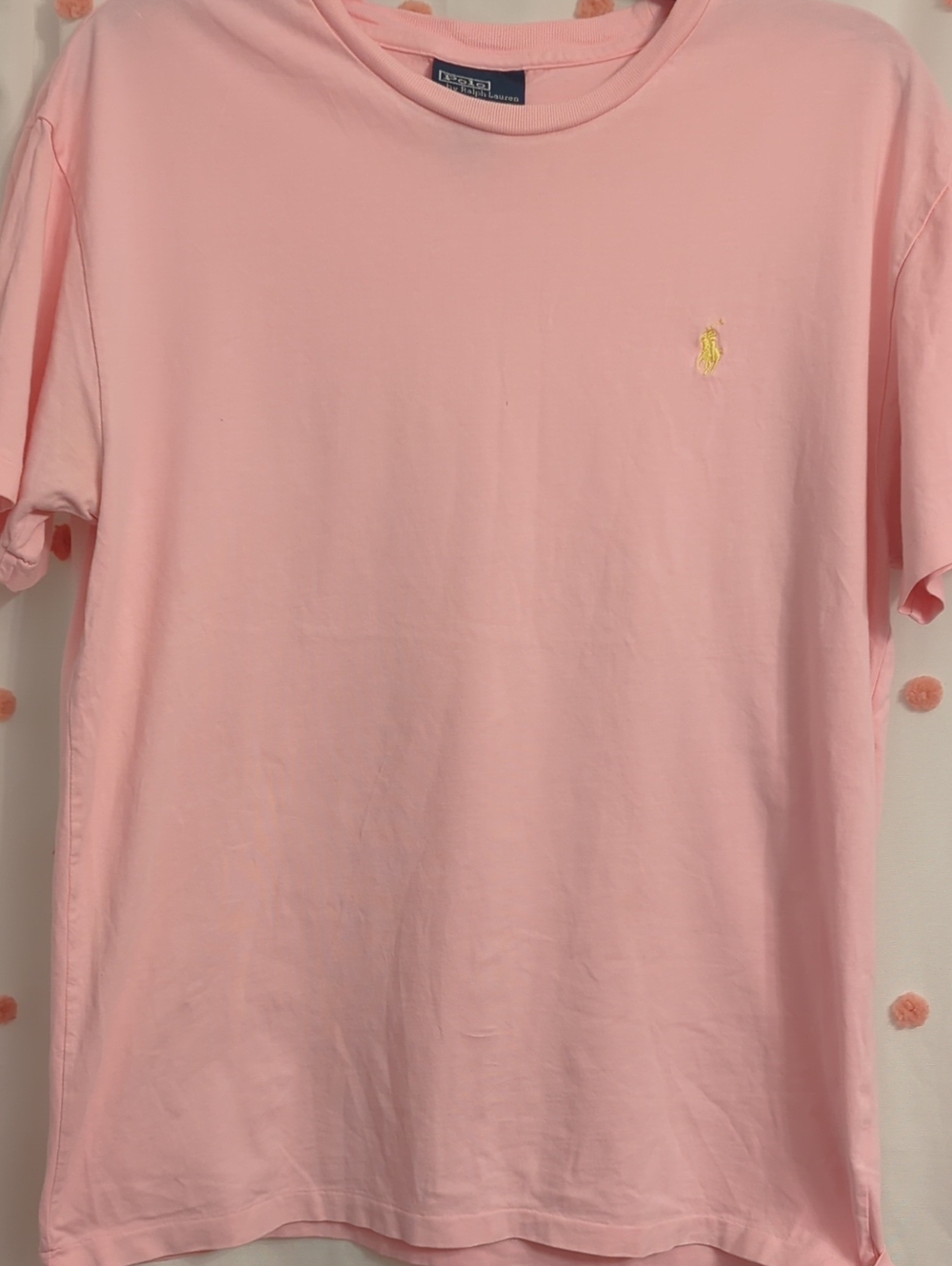 Polo by Ralph Lauren Light Pink Short Sleeve Crew Tee with Yellow Pony